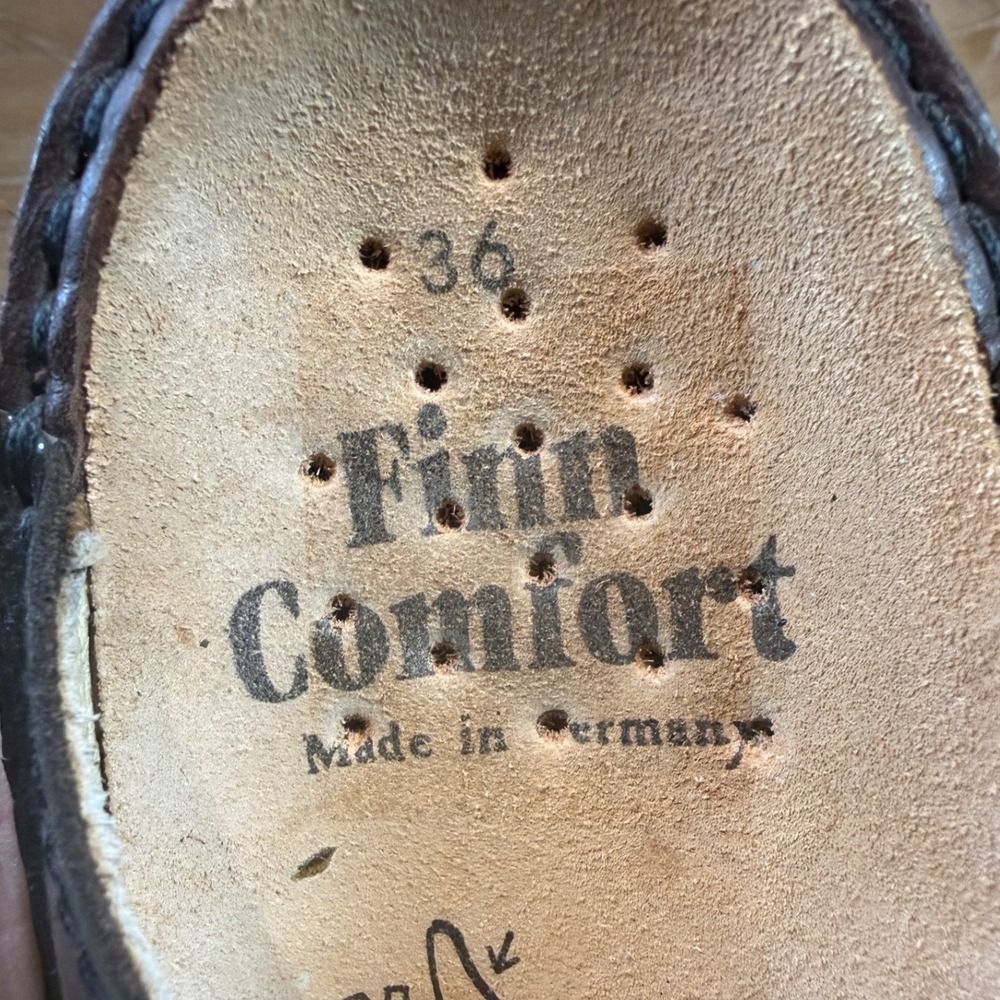 Finn Comfort Amalfi Leather Mule Clog Brown Size 36 US 6 - Picture 6 of 9